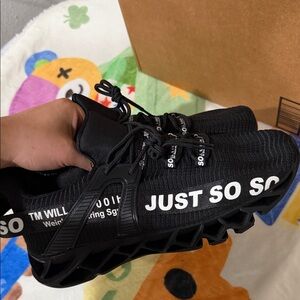 Kids Black 'JUST SO' Athletic Sneakers